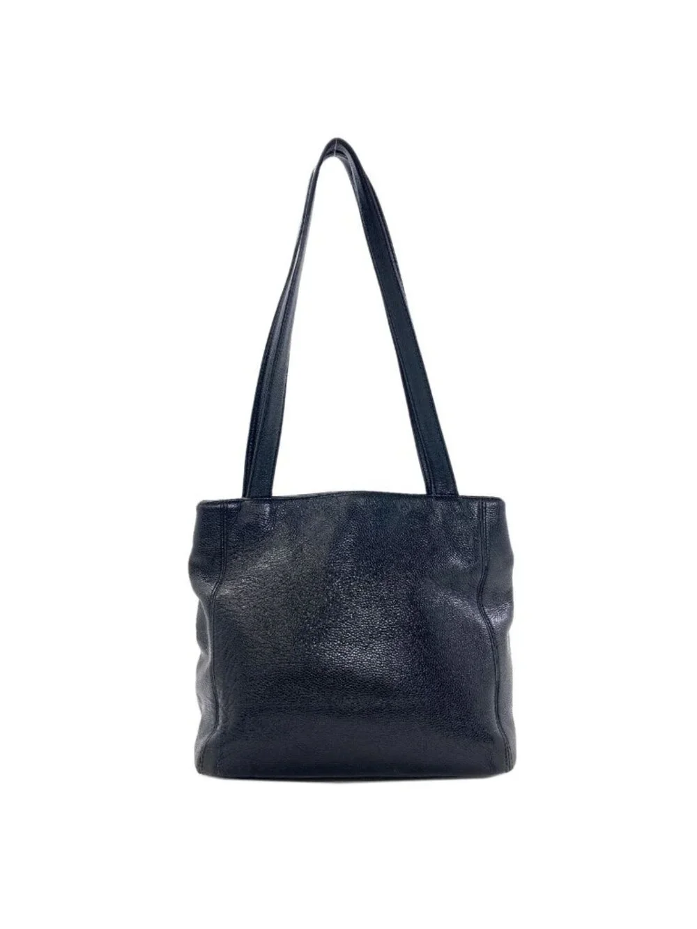 Chanel CC Logo Gold Tote Grained Calfskin